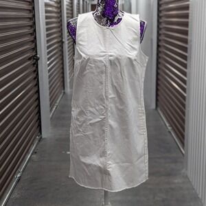Quiet Luxury Cotton Shift Minimalist White J. Crew Size 8 Mini Dress Old Money
